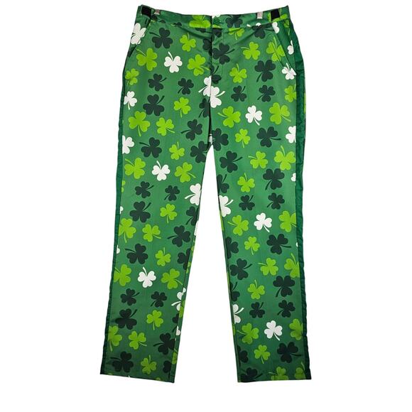 Saint Patrick's Day Pants Irish Clovers Green Ladies 42-44 - Picture 1 of 13